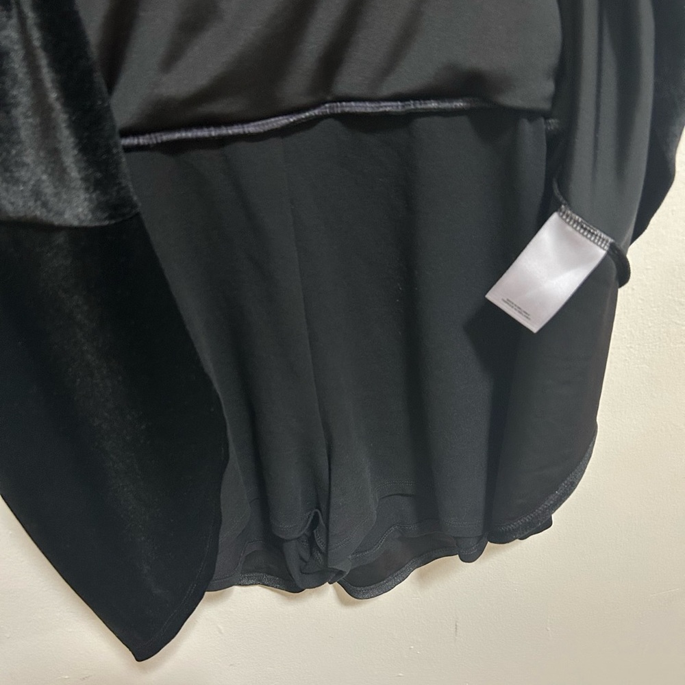 Express Black Velvet Fit and Flare ROMPER - Picture 6 of 6